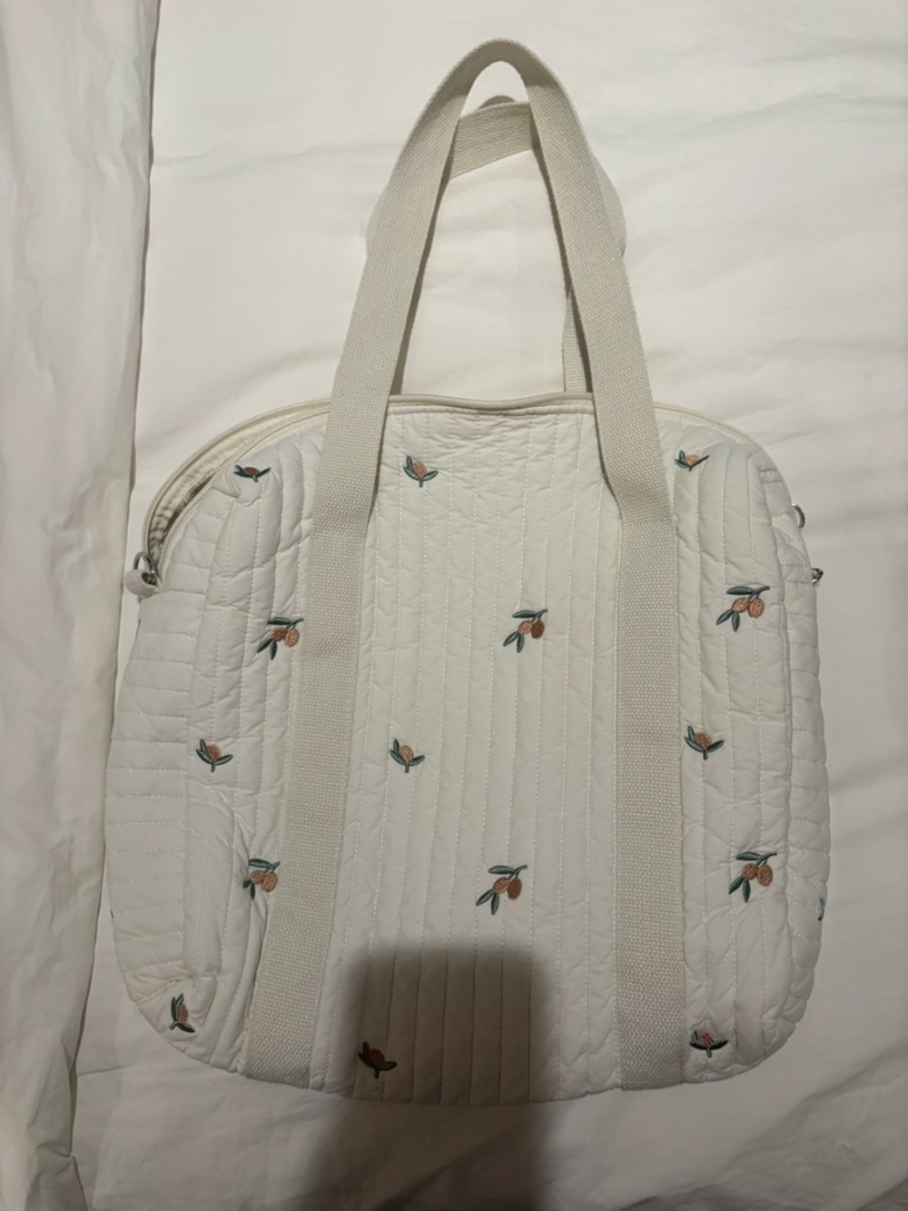 Cute diaper Bag with Orange Blossom Embroidery